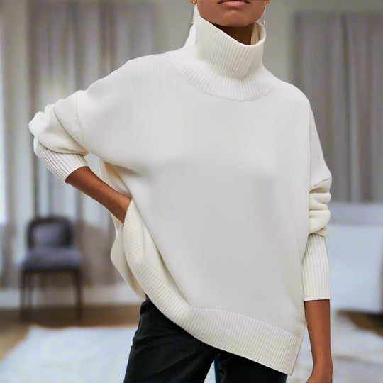 EB | Übergröße Rollkragenpullover Rippstricksaum Rollkragenpullover