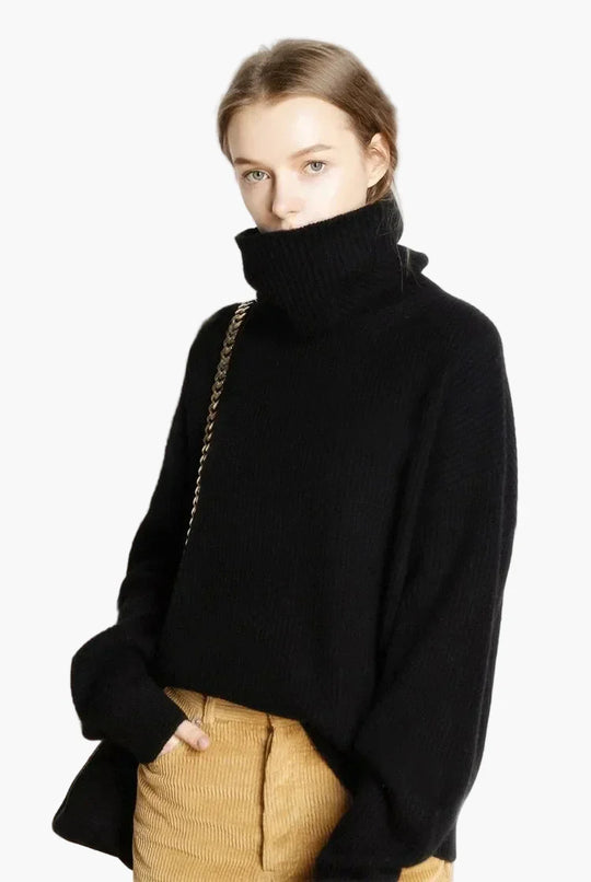 EB | Oversized Stil Rollkragenpullover für Freizeit und Büro