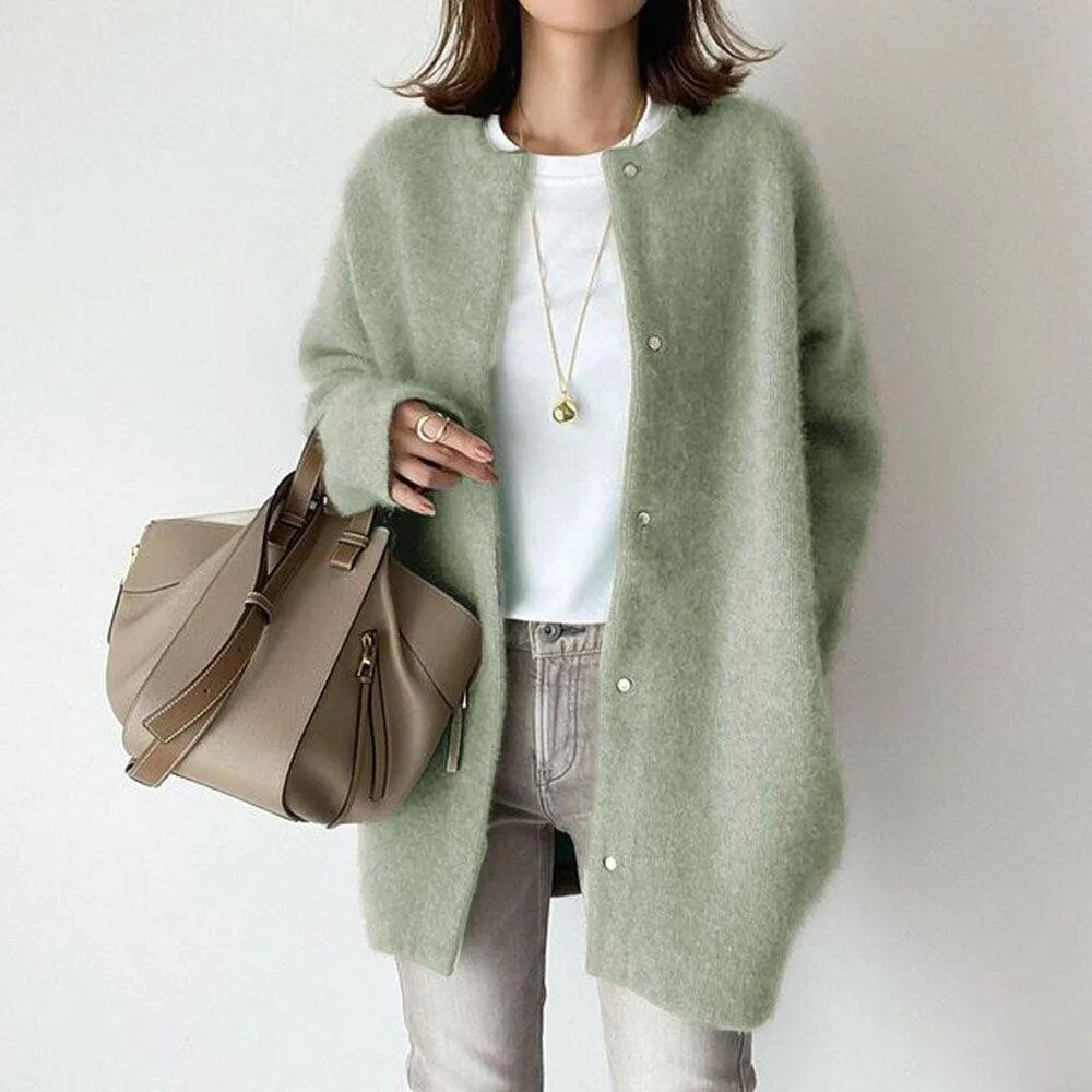 EB | gestrickte Strickjacke mit Knopfvornverschluss