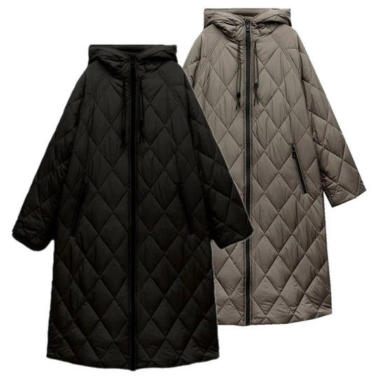 EB | Lässige Knielange Jacke mit Reißverschlussdetail