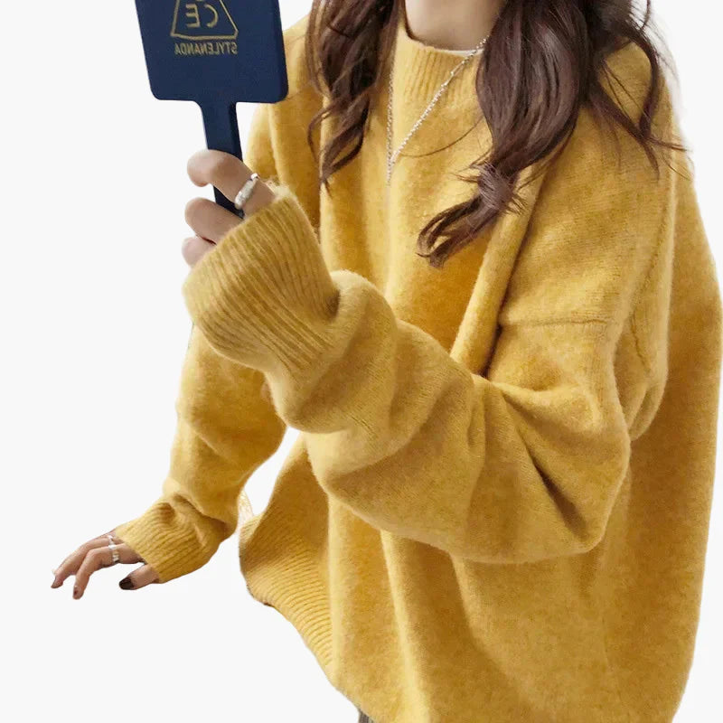 EB | Oversize Strickpullover Retro-Look Freizeit Herbst Winter