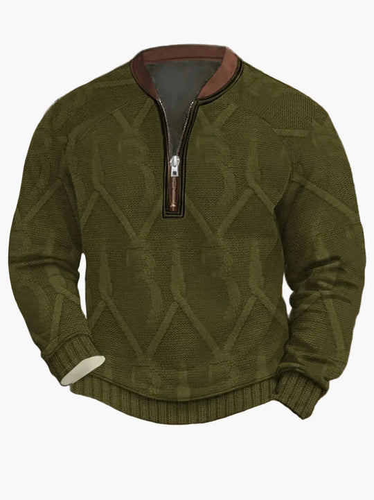 EB | Strickpullover mit Reißverschluss - Moderner Freizeit-Look für Herbst und Frühling