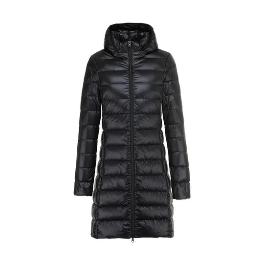 EB | Lange Leicht Gepolsterte Jacke mit Abnehmbarem Kapuze für Frauen Ideal für Den Winter