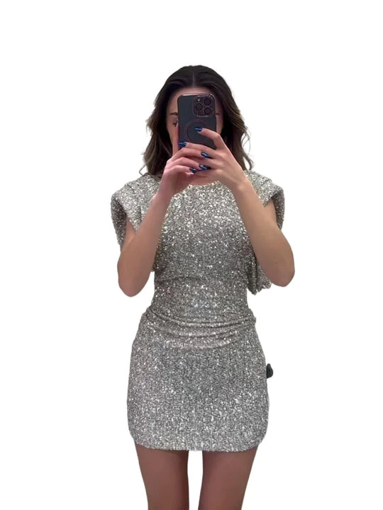 EB | Trendy Pailletten Minikleid