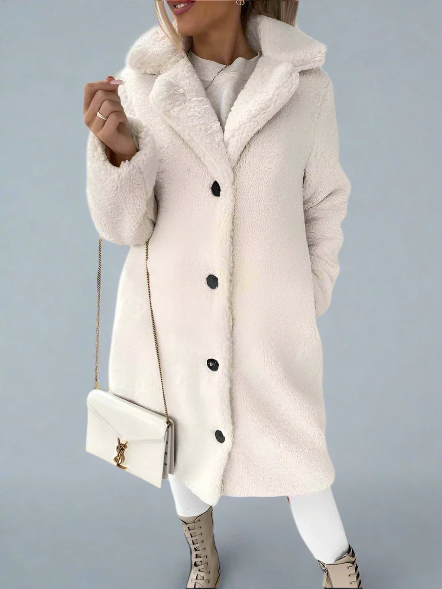 EB | Fleece lange Winterjack für Damen - weiche und warme Jacke