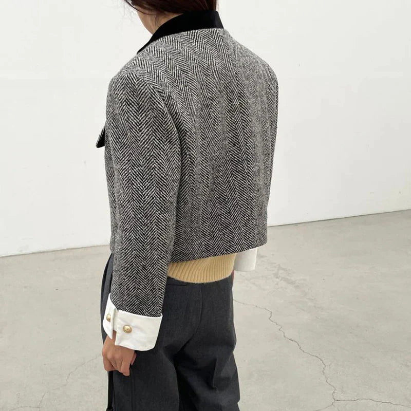 EB | Karierte Jacke mit Metallknöpfen