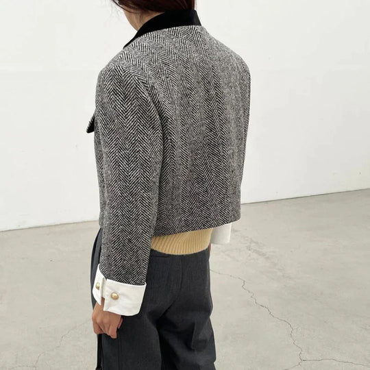 EB | Karierte Jacke mit Metallknöpfen