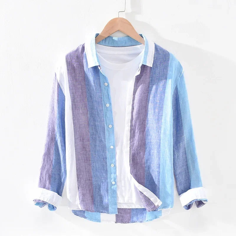 EB | Gestreifte Leichtgewichts-shirt Baumwollmischung Lässiger Stil