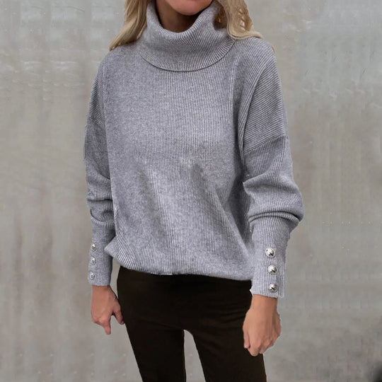 EB | Lässiger Strickpullover mit Hohem Kragen