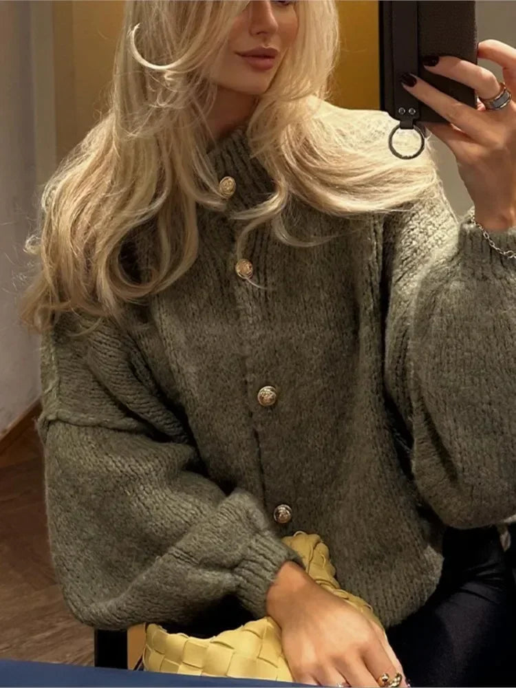 EB | Eleganter Strick-cardigan mit Knöpfen Wolle/acryl Komfortabel und Stilvoll