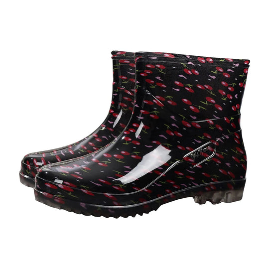 EB | Gummistiefel Wasserdicht mittelhoch Bedruckt Slip on Grip Sohle