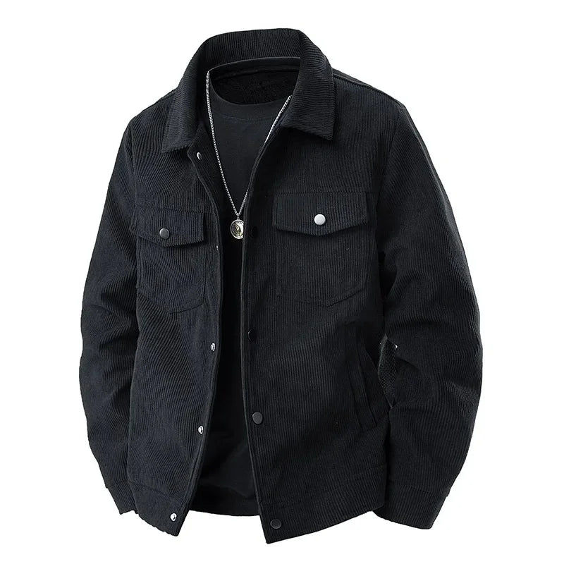 EB | Herren Knopf-Front Jacke - Shirtkragen und Brusttaschen