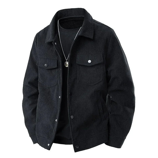 EB | Herren Knopf-Front Jacke - Shirtkragen und Brusttaschen