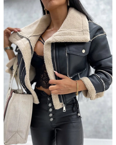 EB | Lederjacke mit Teddyfutter