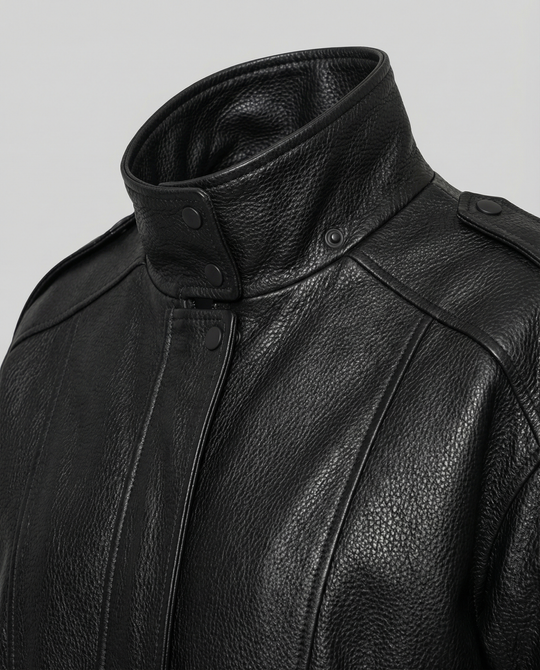 EB | Asymmetrische Lederjacke