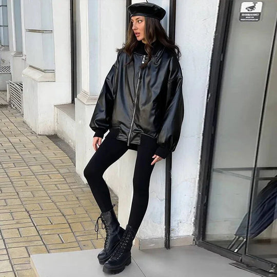 EB | Lockerer Motor Lederjacke