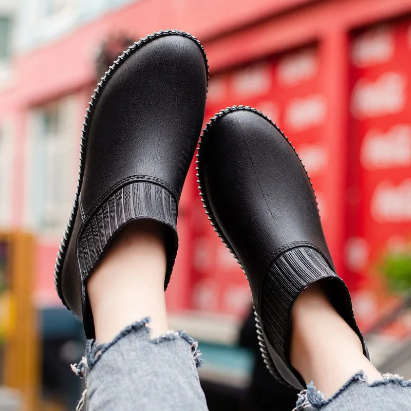 EB | Damen wasserdichte Gummistiefel mit gestricktem Schaft & rutschfester Sohle
