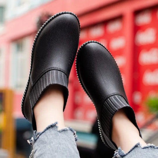 EB | Damen wasserdichte Gummistiefel mit gestricktem Schaft & rutschfester Sohle