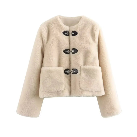 EB | Frühling-Fleecejacke mit O-Kragen