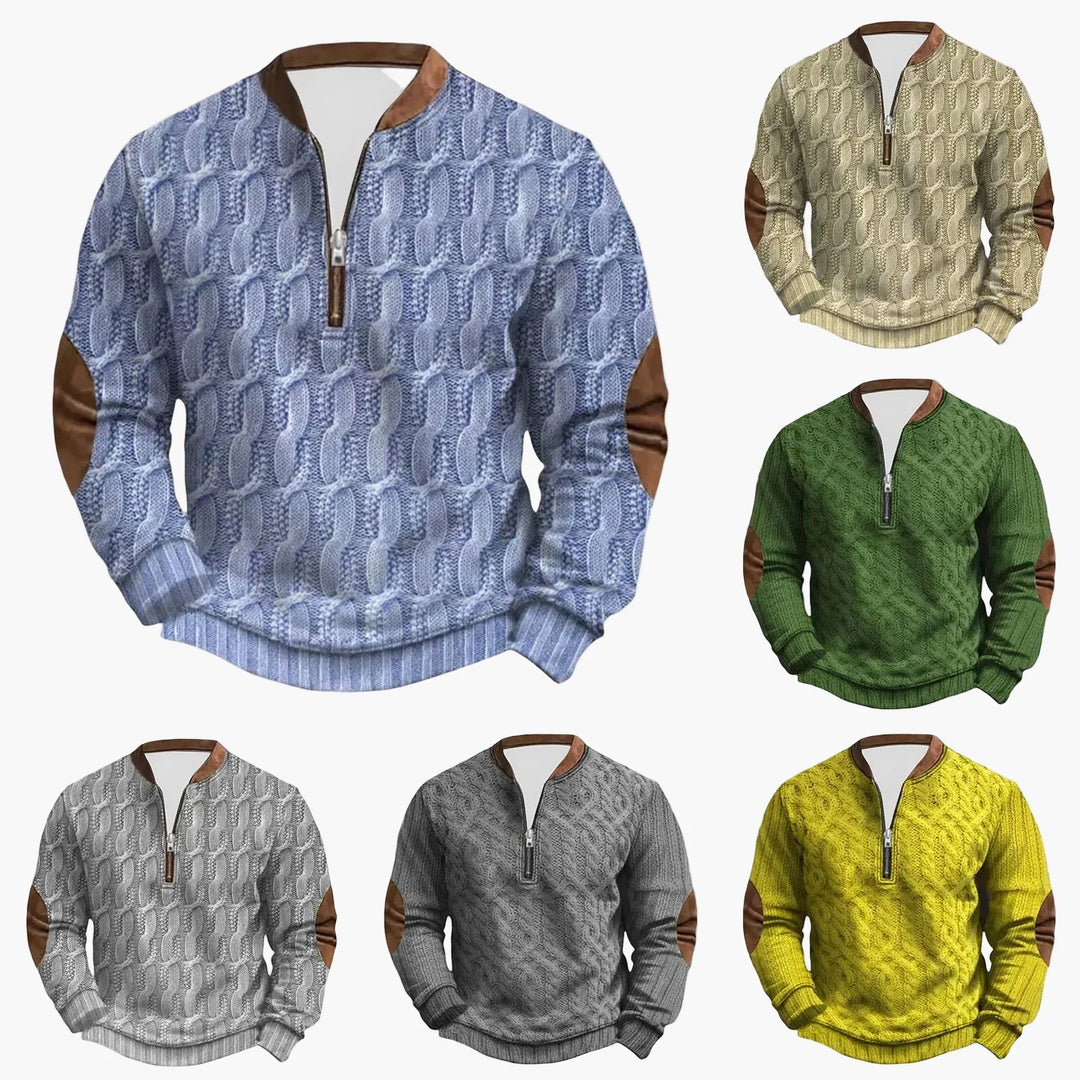 EB | Outdoor Freizeitsweater mit Stehkragen und Zipper - Stilvoller Langarm-Pullover für Alltag und Abenteuer
