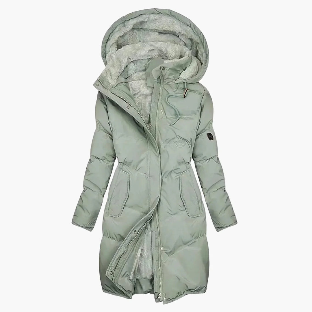 EB | Wintermantel Kapuzenjacke Lang Warm Gepolstert Elegant Freizeit