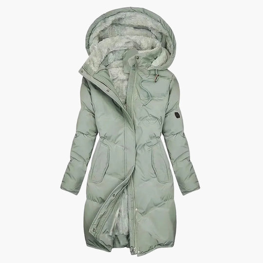 EB | Wintermantel Kapuzenjacke Lang Warm Gepolstert Elegant Freizeit