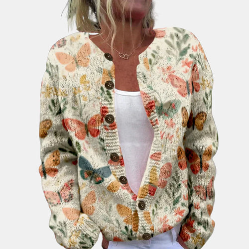 EB | Schicker Schmetterlingsdruck Cardigan