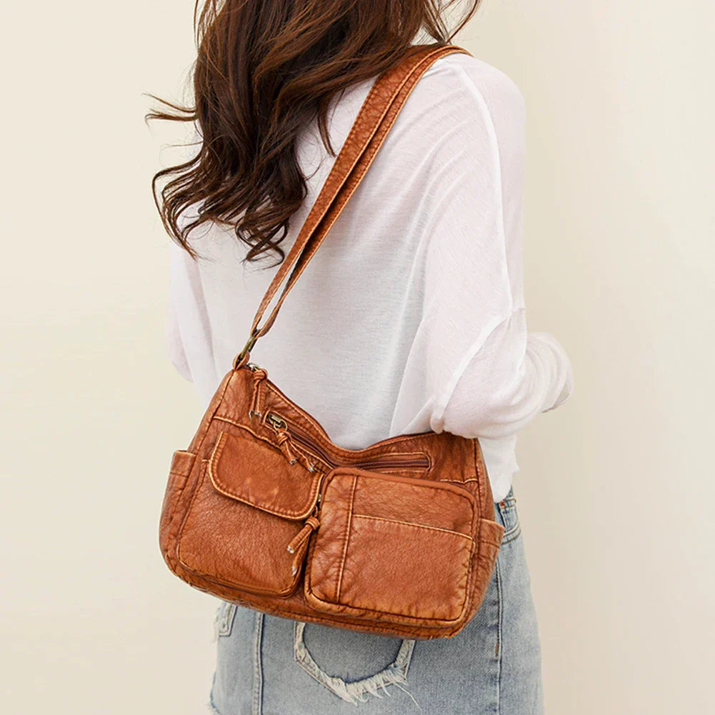 EB | Jahrgang Luxe Schultertasche mit Mehreren Taschen