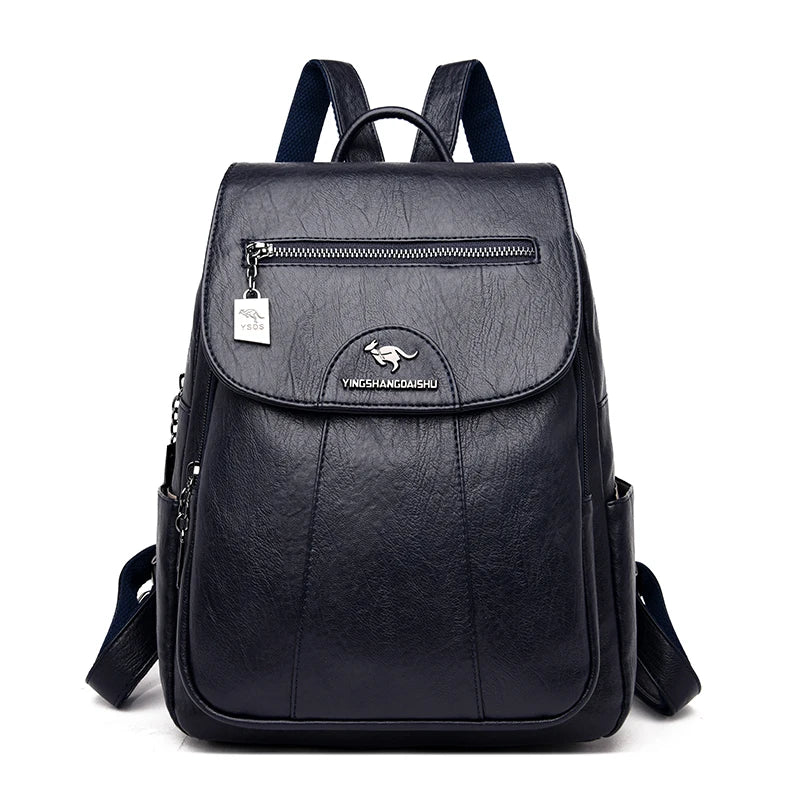 EB | Großer Leder Rucksack mit Diebstahlschutz für Damen