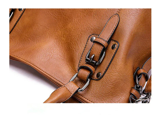 EB – Vintage große Kapazität Handtasche aus weichem Material mit Schulterriemen