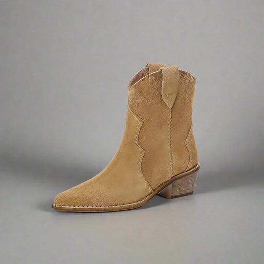 EB | Rindsleder Damen Wildleder Damen Stiefel mit Absatz