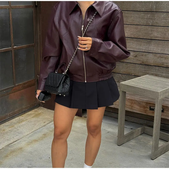EB | Eco-Leder Vintage Bomberjacke
