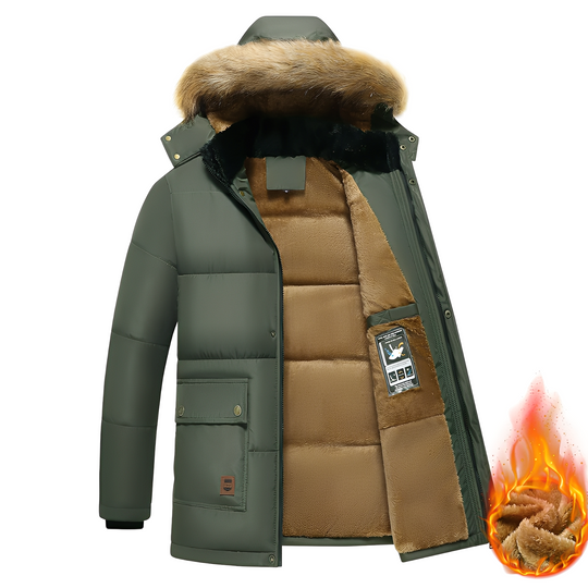 EB | Warme Parkajacke mit abnehmbarem Kapuze für Männer