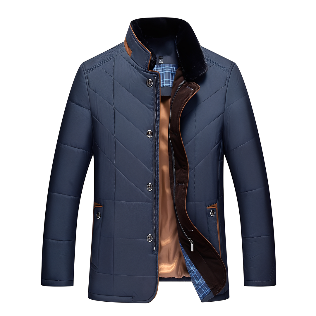 EB | Elegante, gepolsterte Jacke mit Knöpfen für Männer