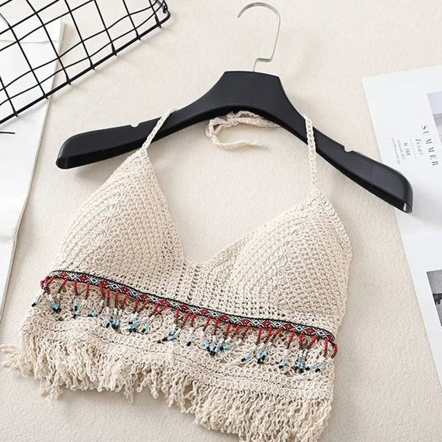 EB | Häkel Bikini Bh Im Boho Stil mit Quaste