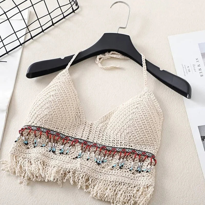 EB | Häkel Bikini Bh Im Boho Stil mit Quaste