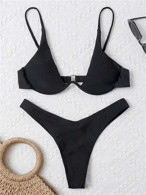 EB | Bügel-Bikini-Set Push-Up-Bh und Tanga-Bademode für Damen