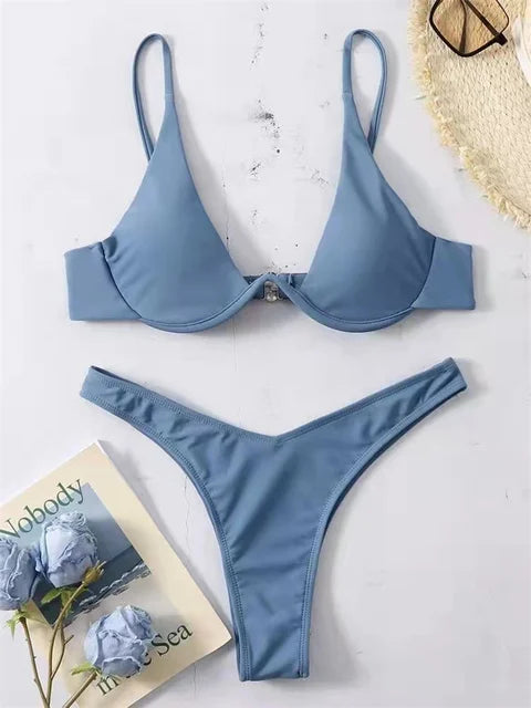 EB | Bügel-Bikini-Set Push-Up-Bh und Tanga-Bademode für Damen