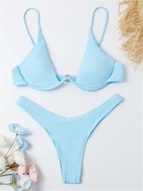 EB | Bügel-Bikini-Set Push-Up-Bh und Tanga-Bademode für Damen