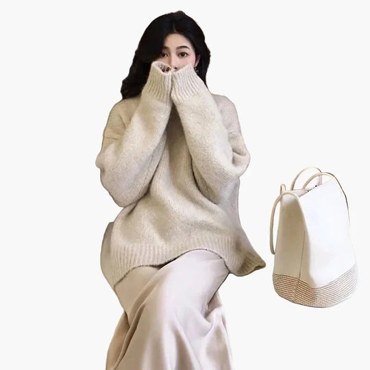 EB | Oversize-Pullover Im Retro-Stil für Herbst und Winter - Modischer, Weiter Schnitt, Perfekt für Den Alltag