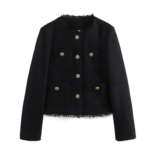 EB | Klassischer Tweed-blazer Wollmischung Zeitlos und Elegant