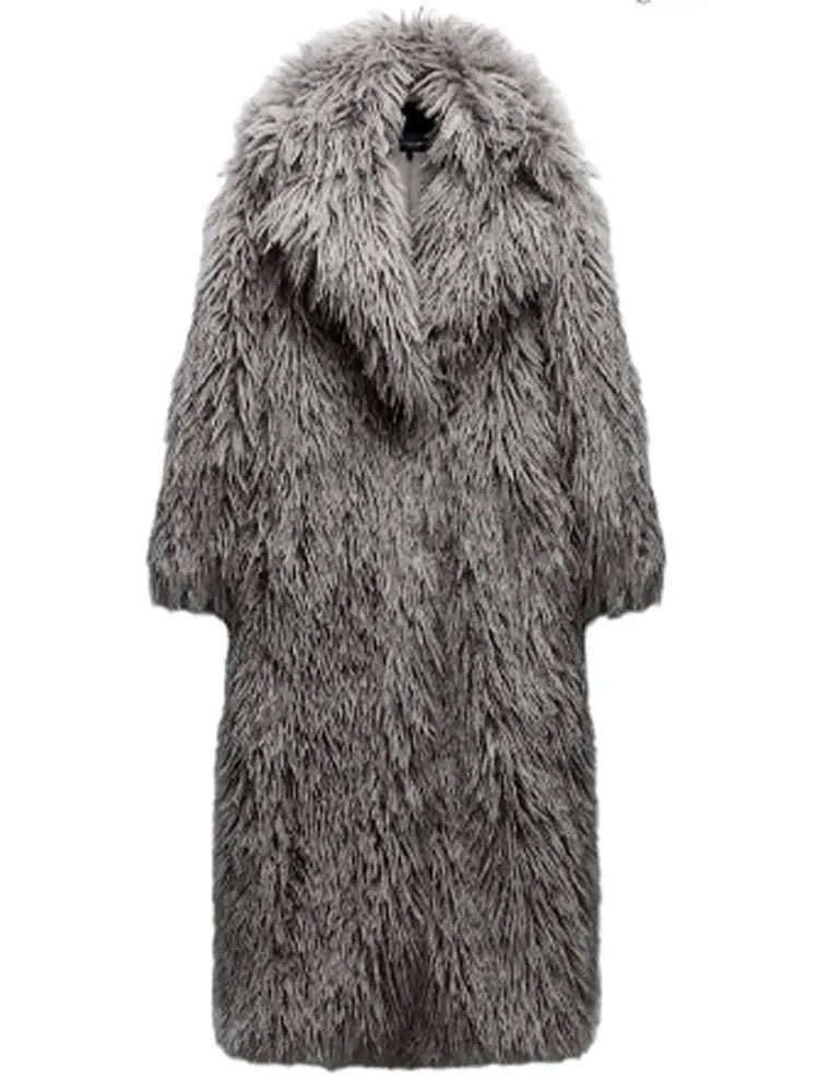 EB | Fellmantel - Vintage Lange Warme Winterjacke, Schicke Streetwear