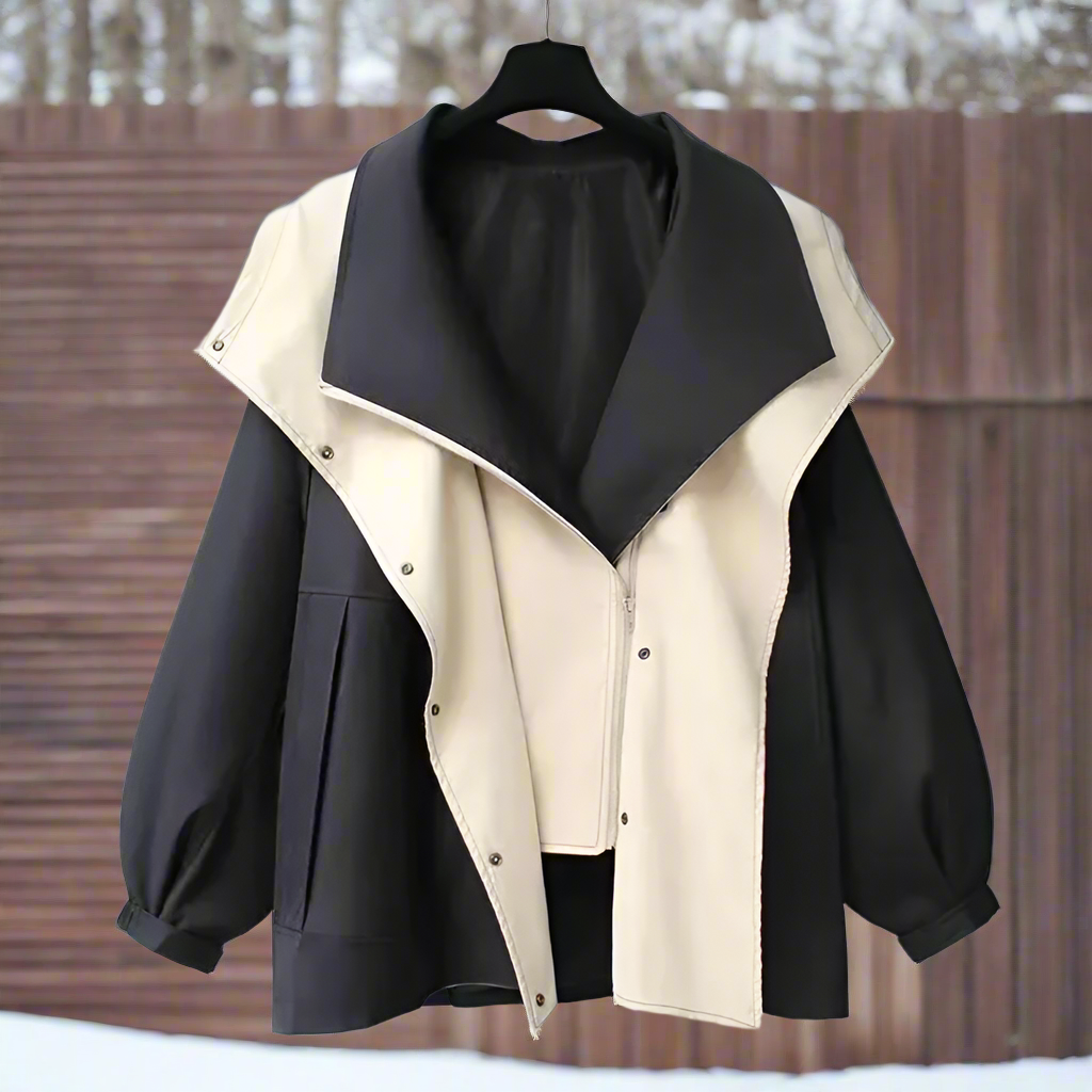 EB | Baumwolljacke - Drapierte Kragen Lässige Passform Jacke