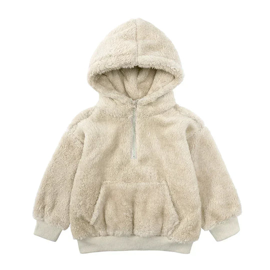 EB Comfort Modische Bären-Kinderjacke aus dickem Samt