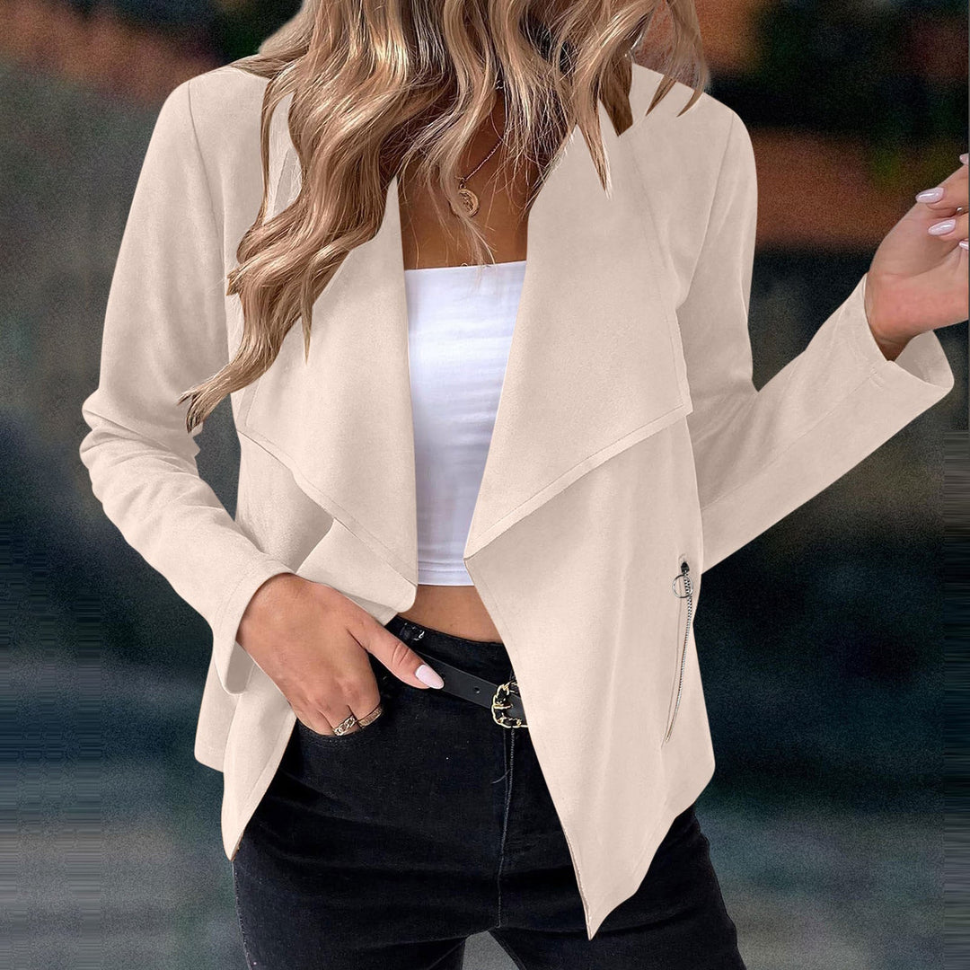EB | Elegante Wasserfalljacke mit Reißverschlussdetails