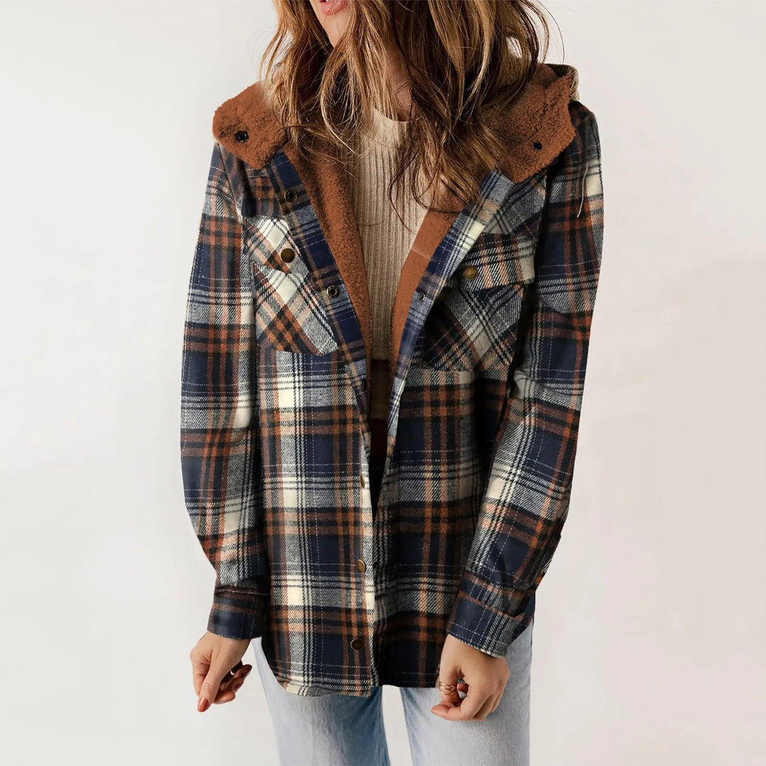 EB | Sherpa - Hemd Beige - Damen Gemütliche Flanelljacke