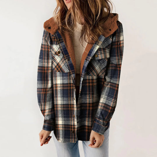 EB | Sherpa - Hemd Beige - Damen Gemütliche Flanelljacke