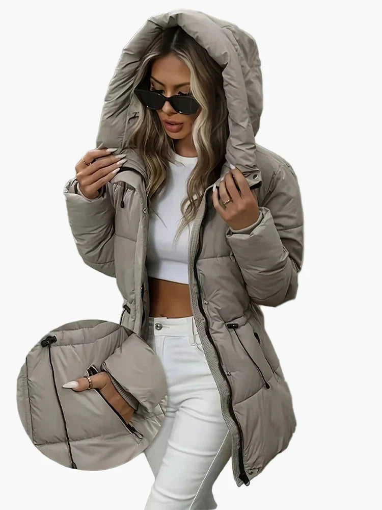 EB | Winter Steppjacke mit Kapuze - Modischer, Warmer Mantel für Freizeit und Alltag