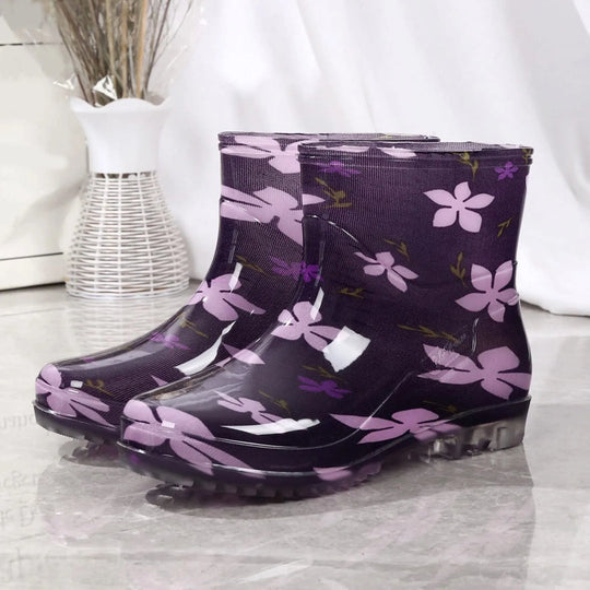 EB | Gummistiefel Wasserdicht mittelhoch Bedruckt Slip on Grip Sohle