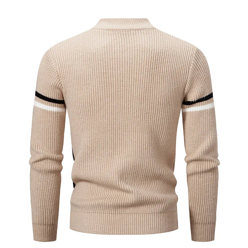 EB | Grafischer Strickpullover mit Farbblöcken Modern und Warm Perfekt für Den Alltag